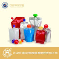 OEM leak proof standing up plastic bag with suction nozzle for liquid products